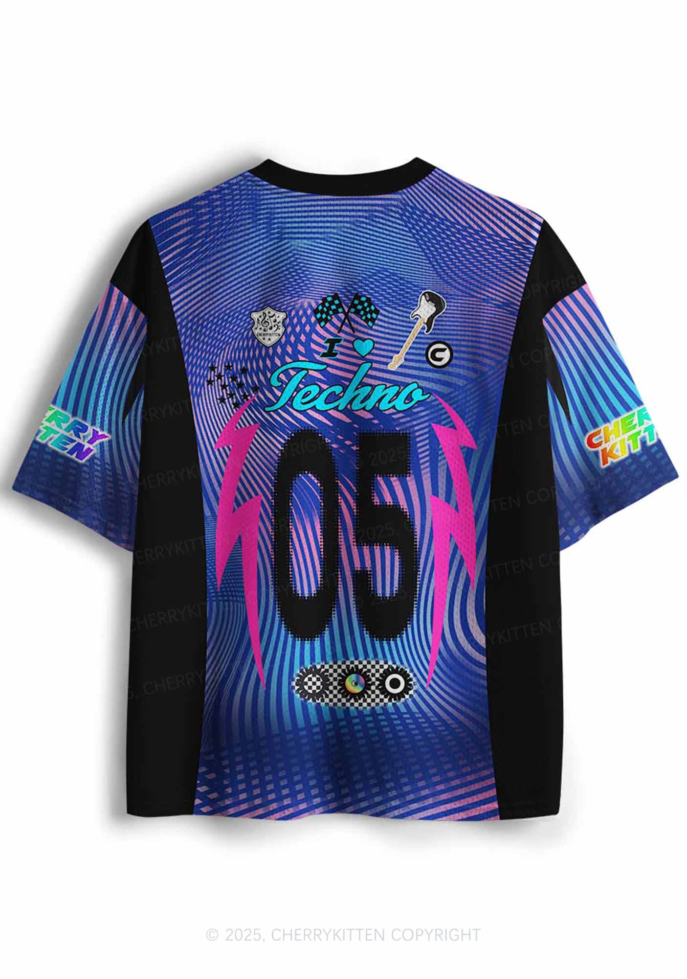 Custom I Love Techno Y2K Sport Jersey Shirts Cherrykitten
