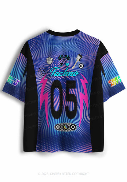 Custom I Love Techno Y2K Sport Jersey Shirts Cherrykitten