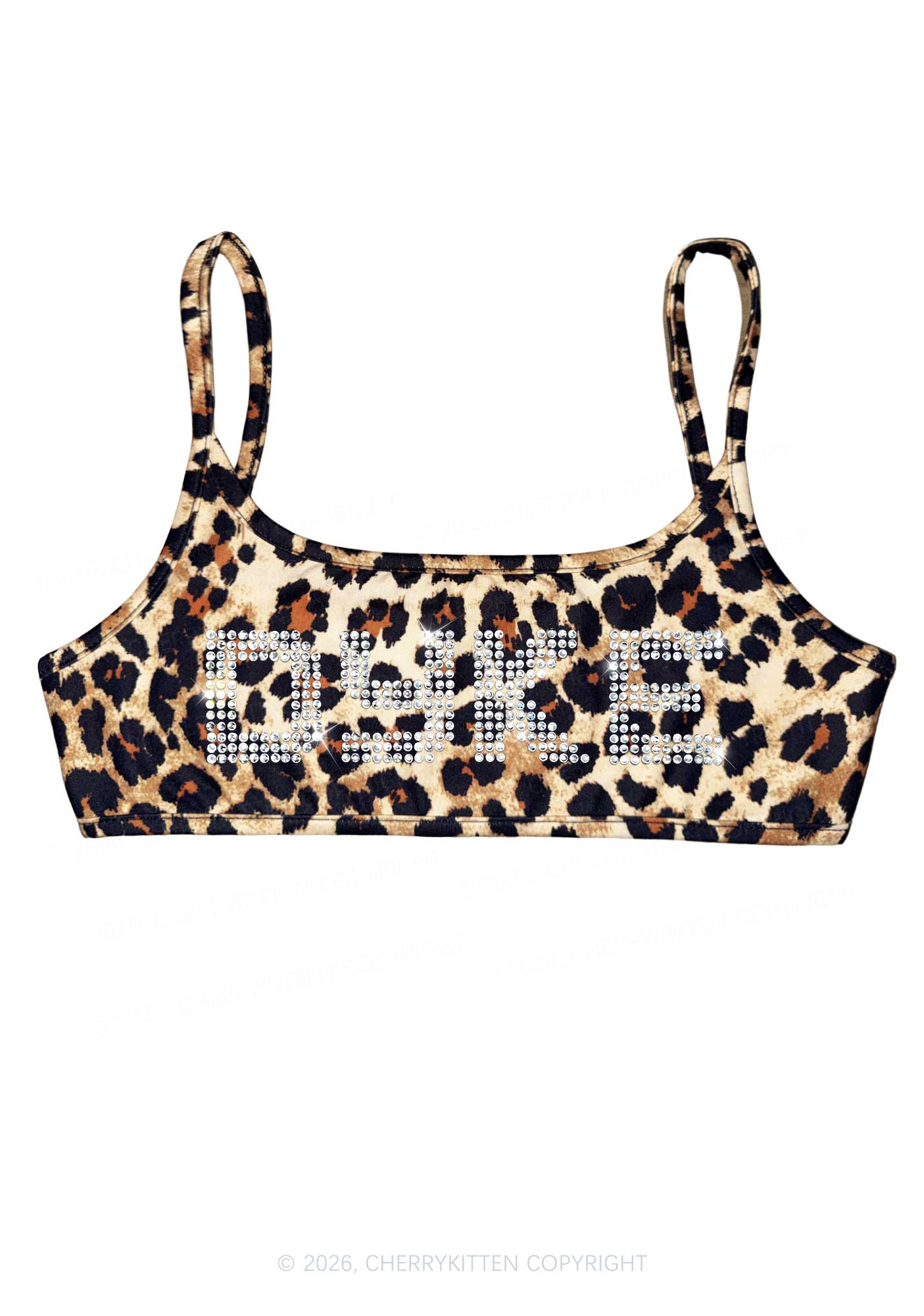 Rhinestone Dyke Pride Y2K Super Crop Cami Cherrykitten