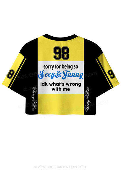 Custom Sorry For Being So Funny Y2K Crop Sport Jersey Shirts Cherrykitten