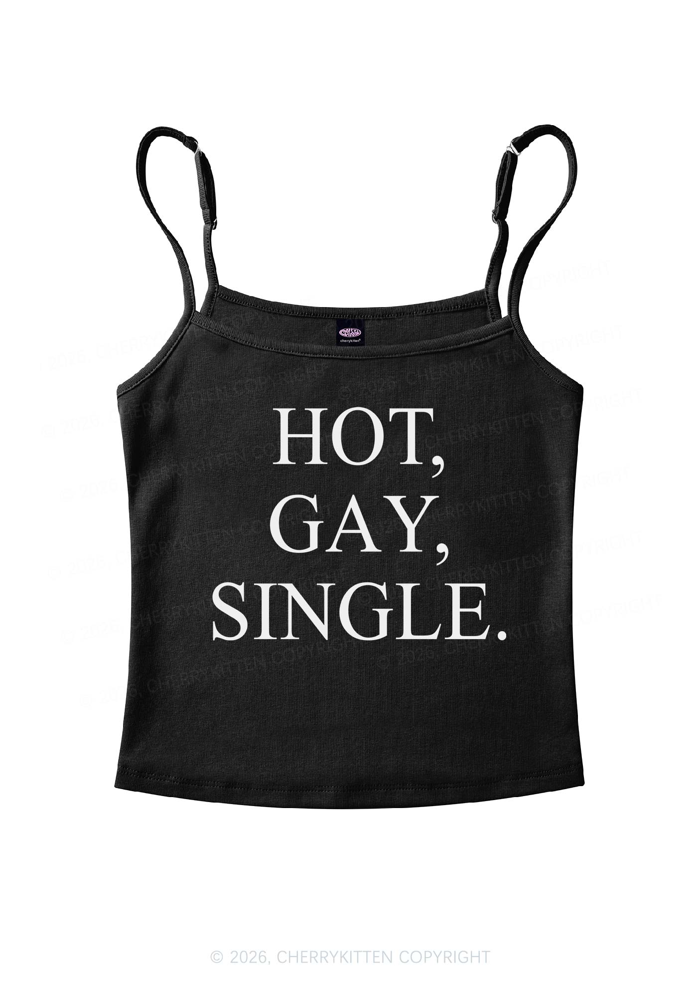 Hot Gay Single Pride Y2K Spaghetti Strap Cami Cherrykitten