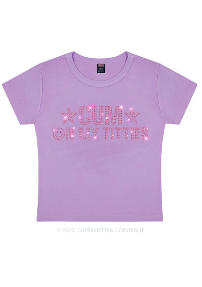 Rhinestone Cxm On My Txtties Y2K Baby Tee Cherrykitten