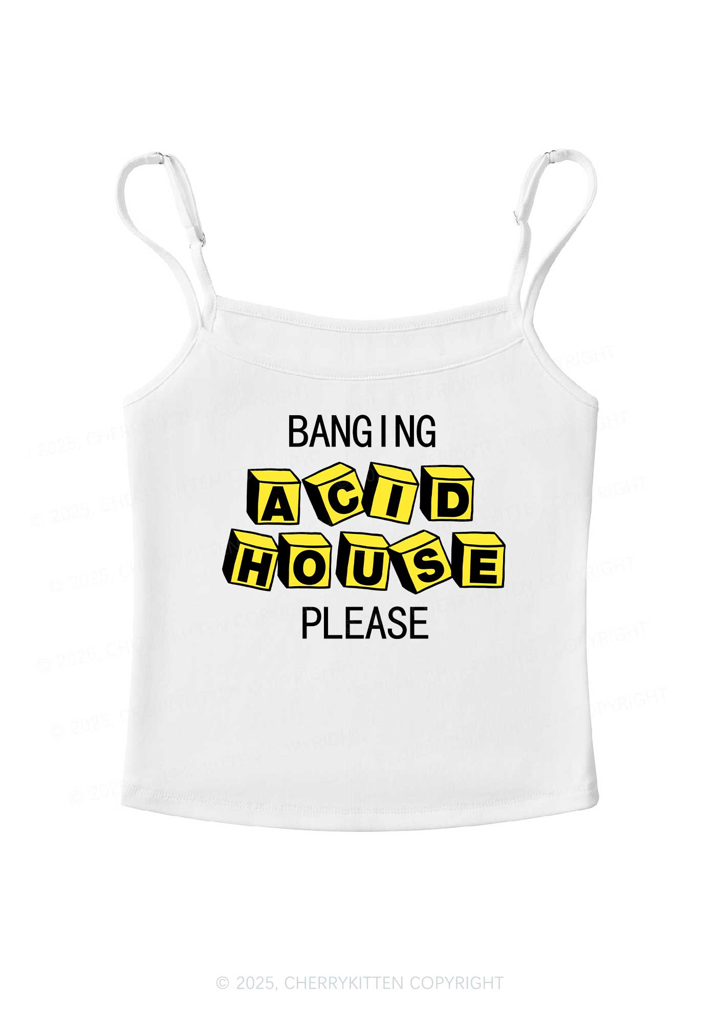 Banging Acid House Y2K Spaghetti Strap Cami Cherrykitten