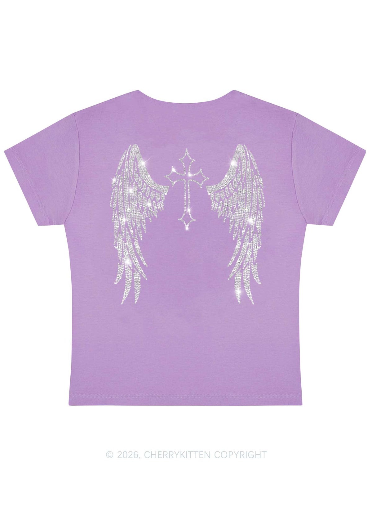 Rhinestone Halloween Angel Wings Y2K Baby Tee Cherrykitten
