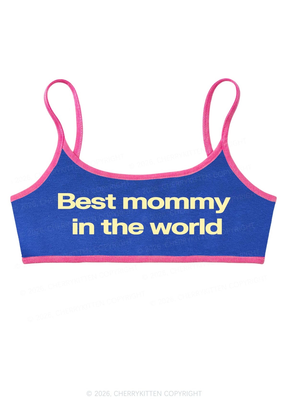 Best Mommy In The World Y2K Super Crop Cami Cherrykitten