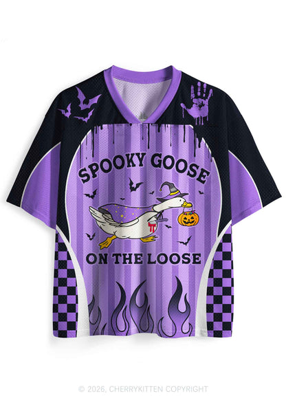 Halloween Spooky Goose On Loose Y2K Sport Jersey Shirts Cherrykitten