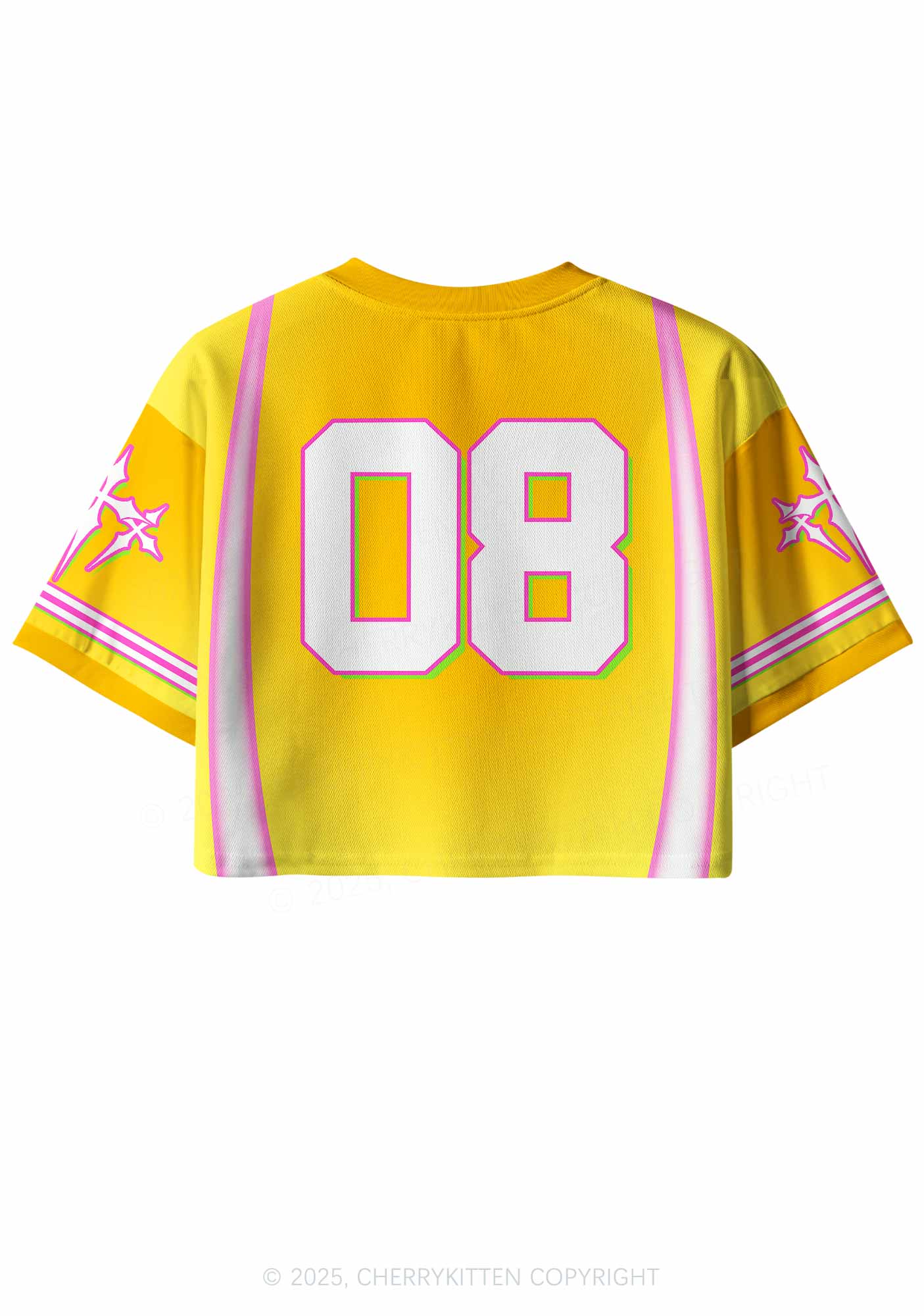 Custom Sunny Yellow Cxxt Star Y2K Crop Sport Jersey Shirts Cherrykitten