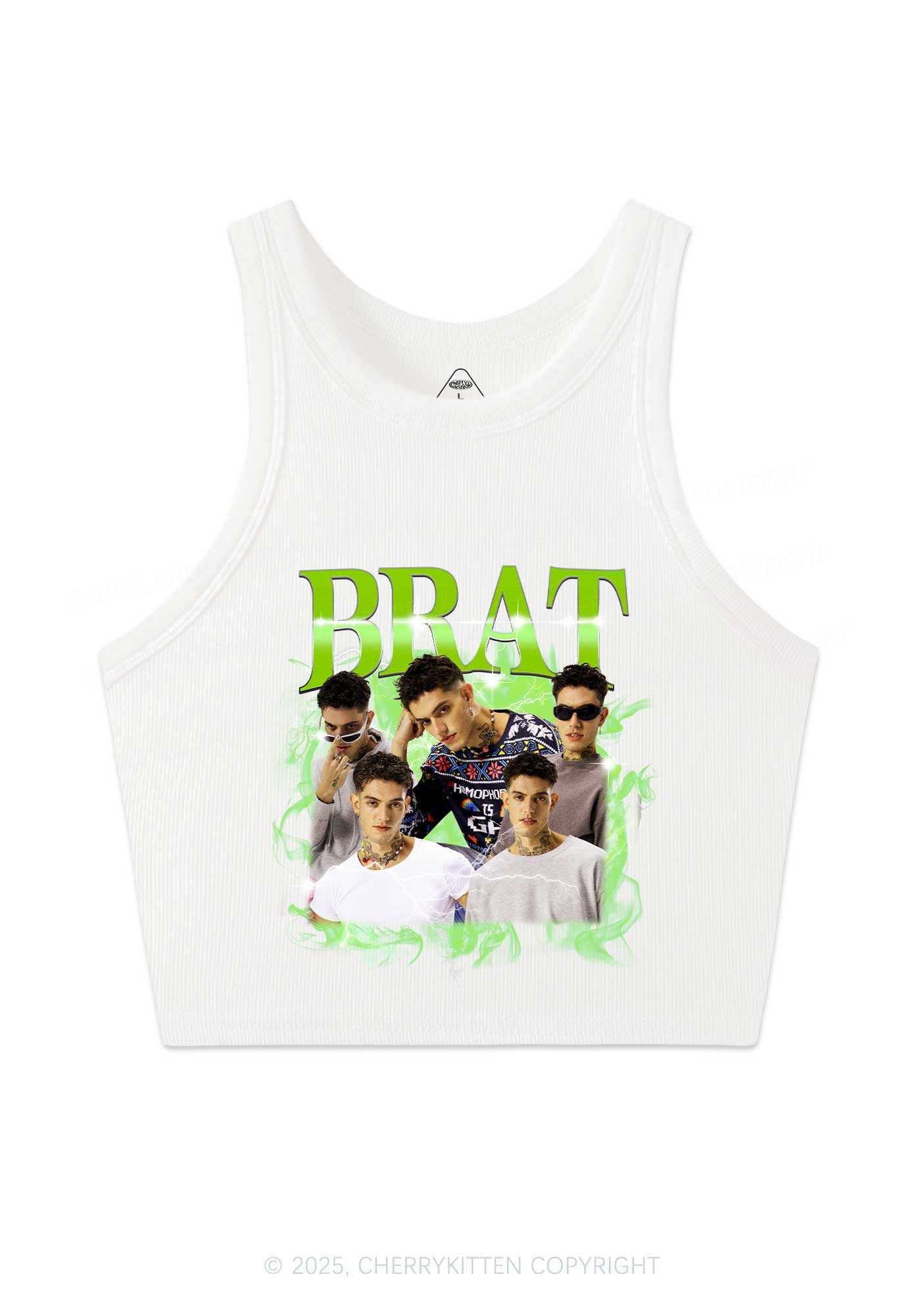 Custom Brat Portrait Y2K Crop Tank Top Cherrykitten