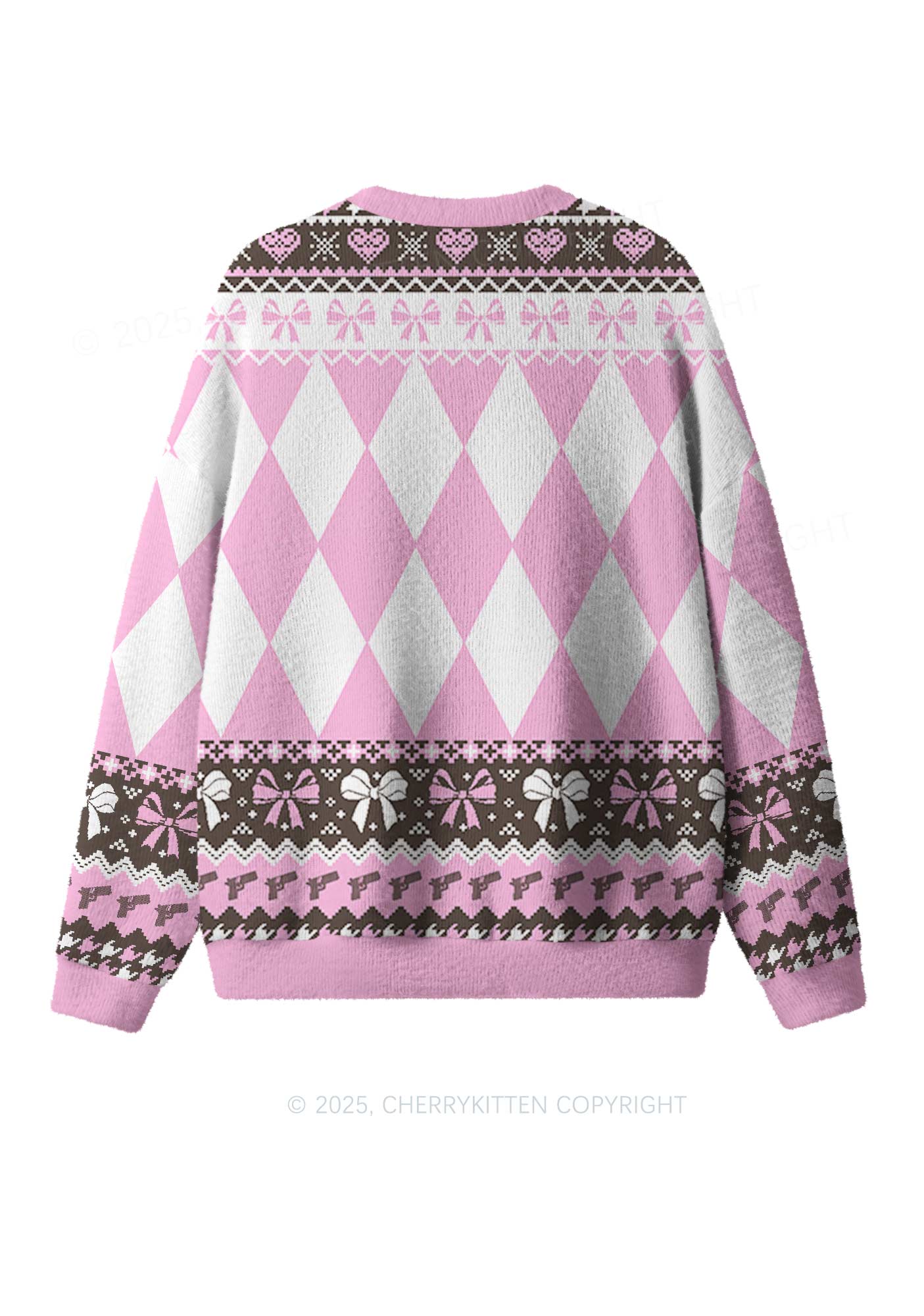 Pink Cunting Season Y2K Christmas Knit Sweatshirt Cherrykitten