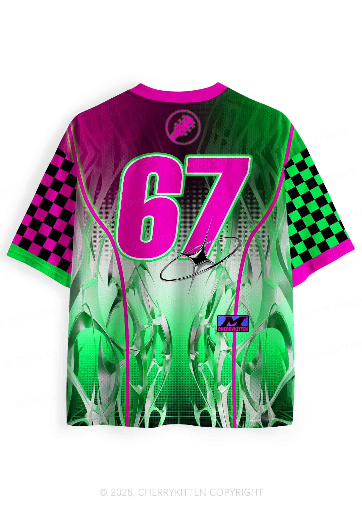 Checkered Dont Play Techno Y2K Sport Jersey Shirts Cherrykitten