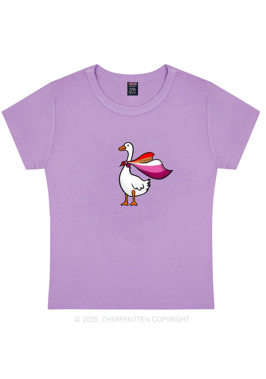 Lesbian Goose Pride Y2K Baby Tee Cherrykitten