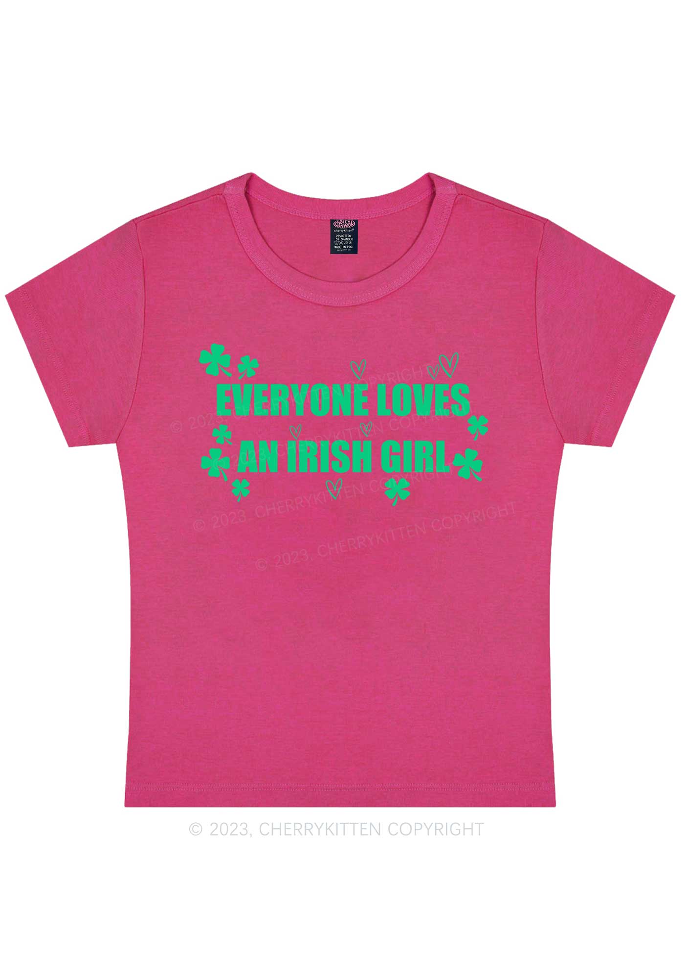 Everyone Loves Irish Girl St Patricks Y2K Baby Tee Cherrykitten