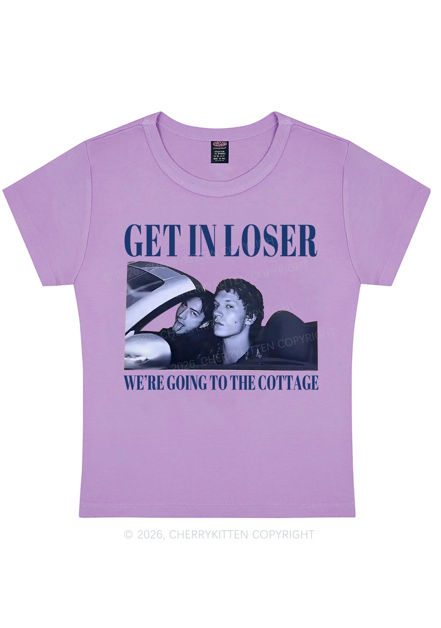 Get In Loser HR Y2K Baby Tee Cherrykitten