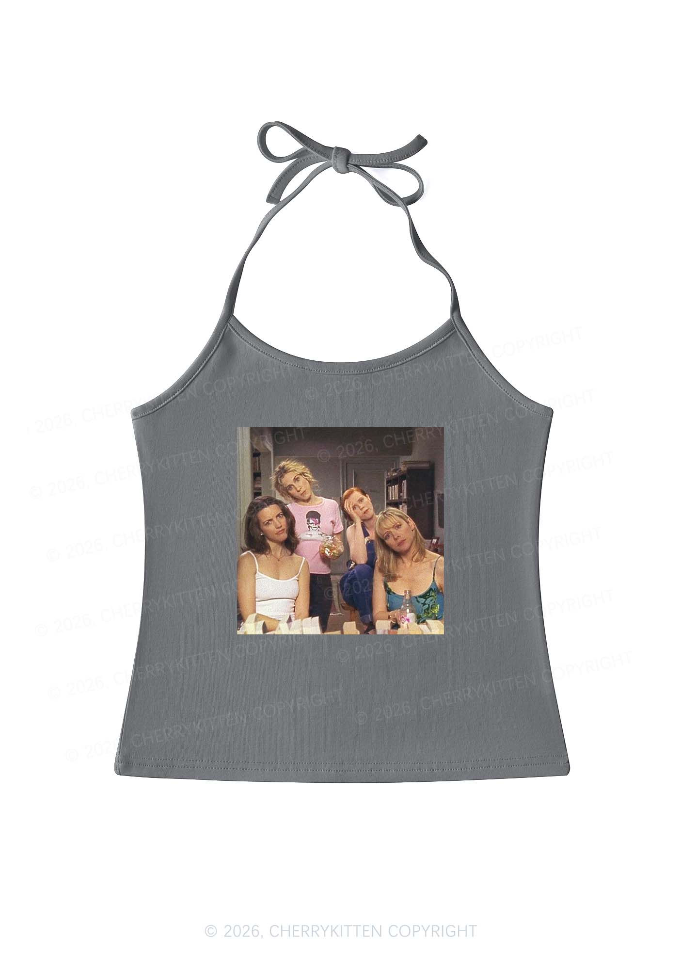 Girl Puzzled Y2K Halter Neck Cami Cherrykitten