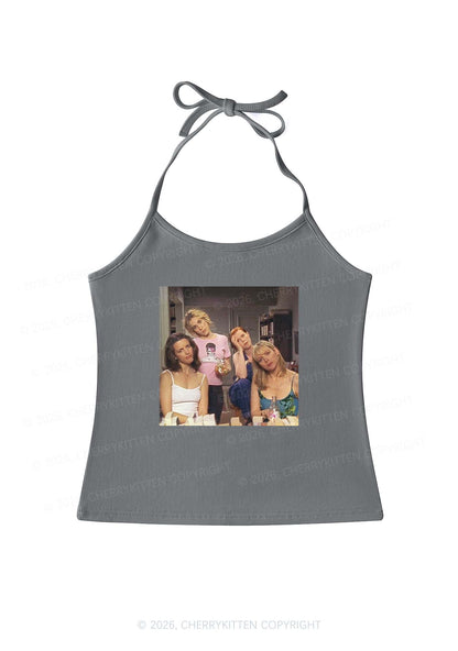 Girl Puzzled Y2K Halter Neck Cami Cherrykitten