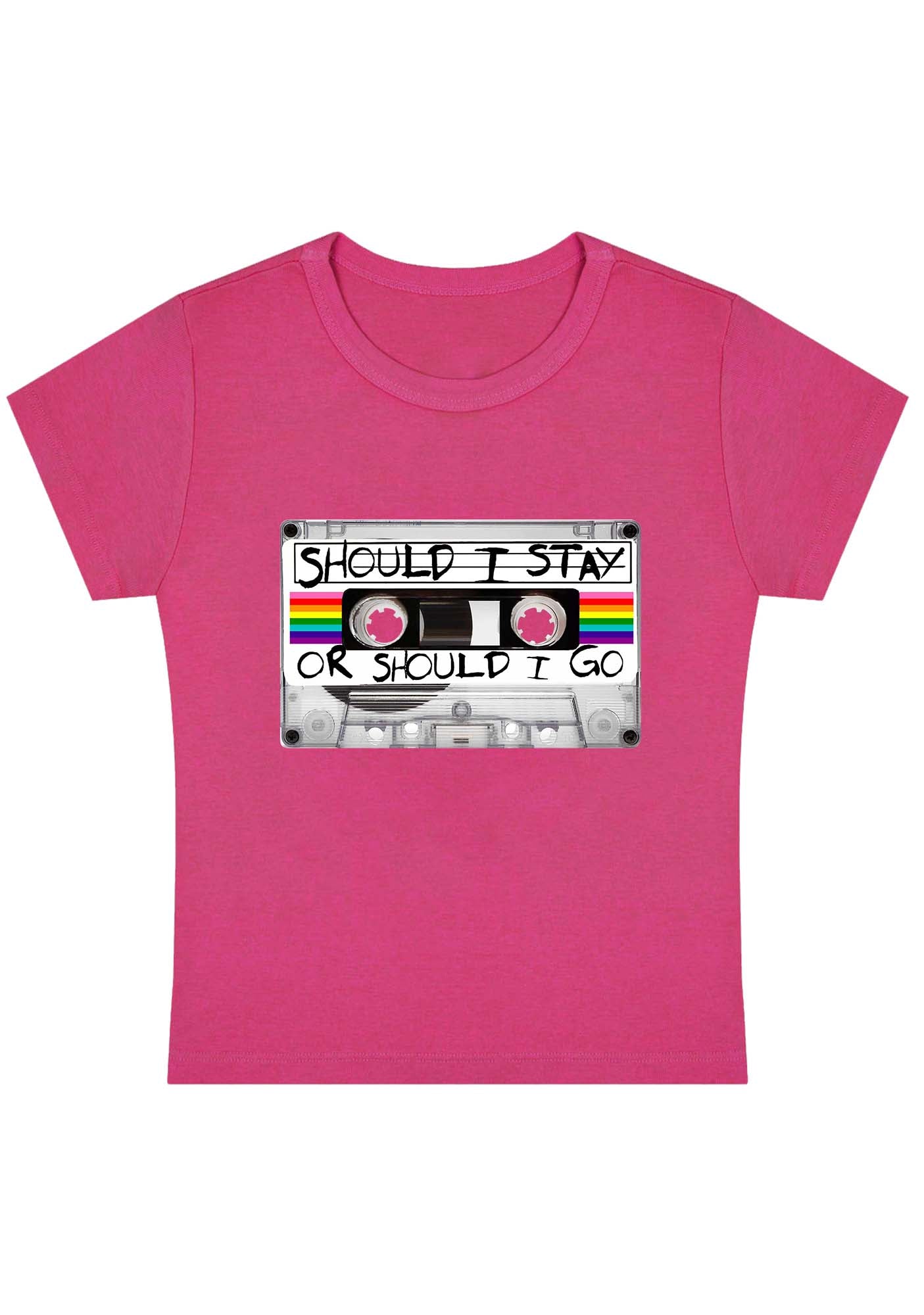 Curvy Should I Stay Or Should I Go Baby Tee