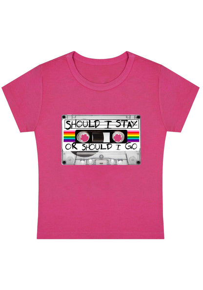 Curvy Should I Stay Or Should I Go Baby Tee