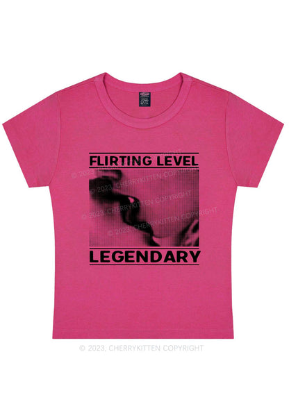 Flirting Level Y2K Baby Tee Cherrykitten