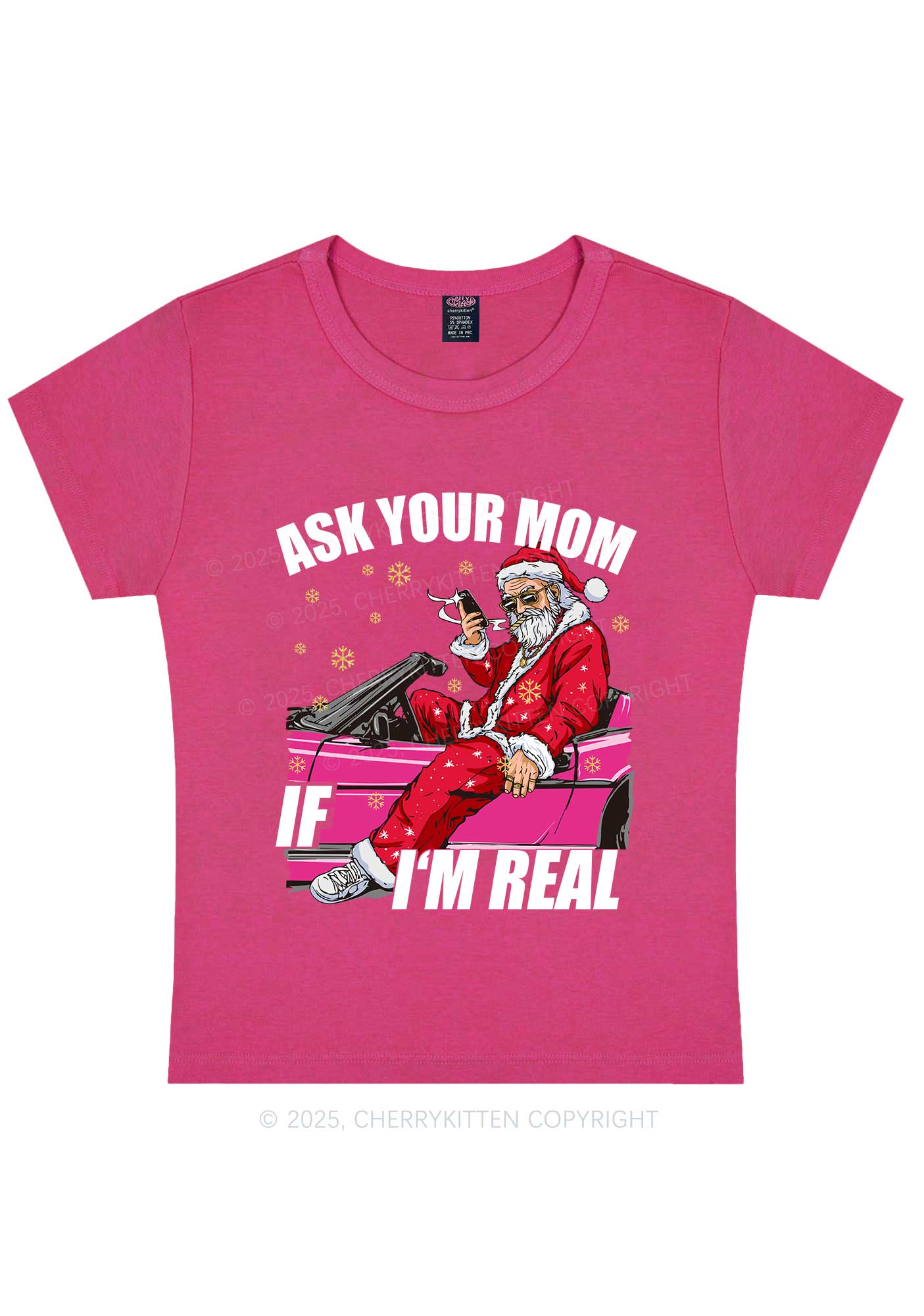 Christmas Ask Your Mom Y2K Baby Tee Cherrykitten