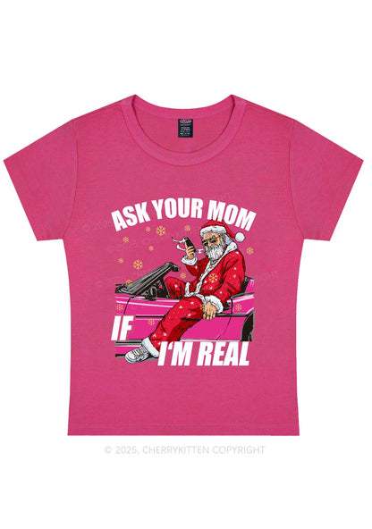 Christmas Ask Your Mom Y2K Baby Tee Cherrykitten