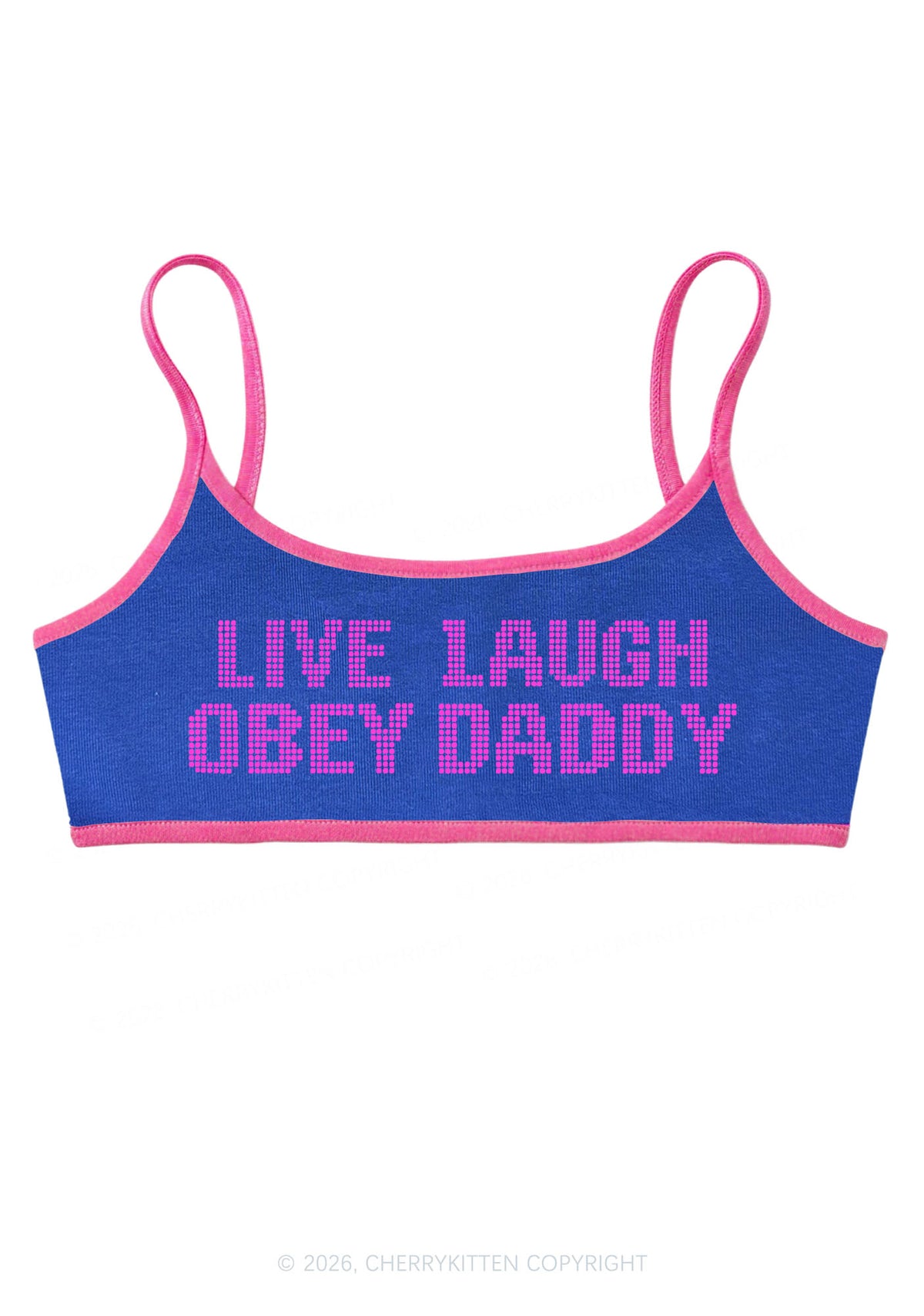 Live Laugh Obey Daddy Y2K Super Crop Cami Cherrykitten