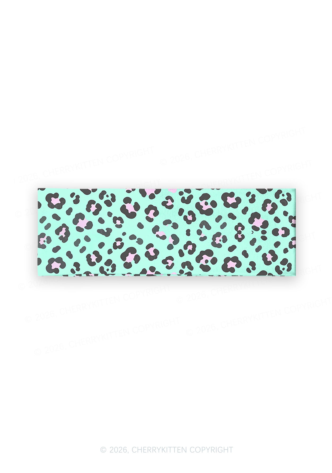 Mint Green Leopard Y2K Print Headband Cherrykitten