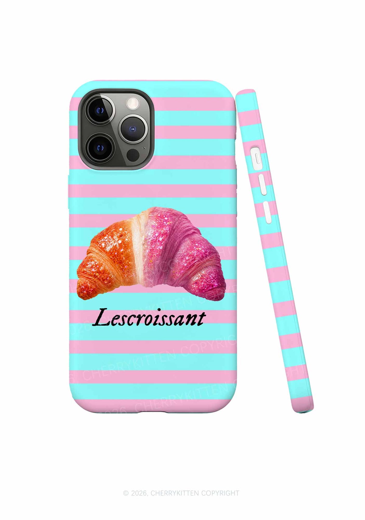 Lescroissant Pink Blue Stripes Pride Y2K Phone Case Cherrykitten