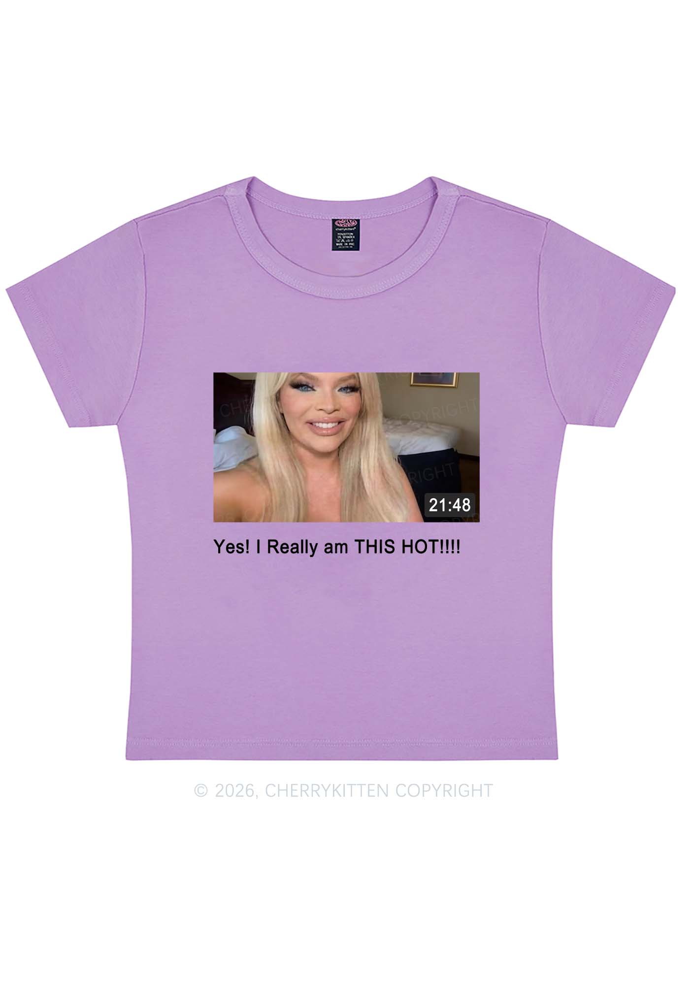 I Am Really Hot Y2K Baby Tee Cherrykitten