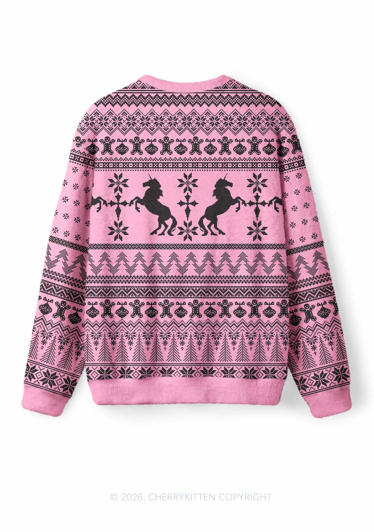Unicorn Alpha Male Y2K Christmas Knit Sweatshirt Cherrykitten