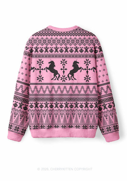 Unicorn Alpha Male Y2K Christmas Knit Sweatshirt Cherrykitten