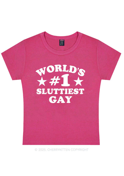 Worlds First Slxttiest Gay Pride Y2K Baby Tee Cherrykitten