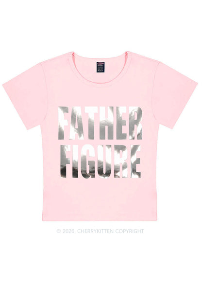 Father Figure Silver Foil Printed Y2K Baby Tee Cherrykitten