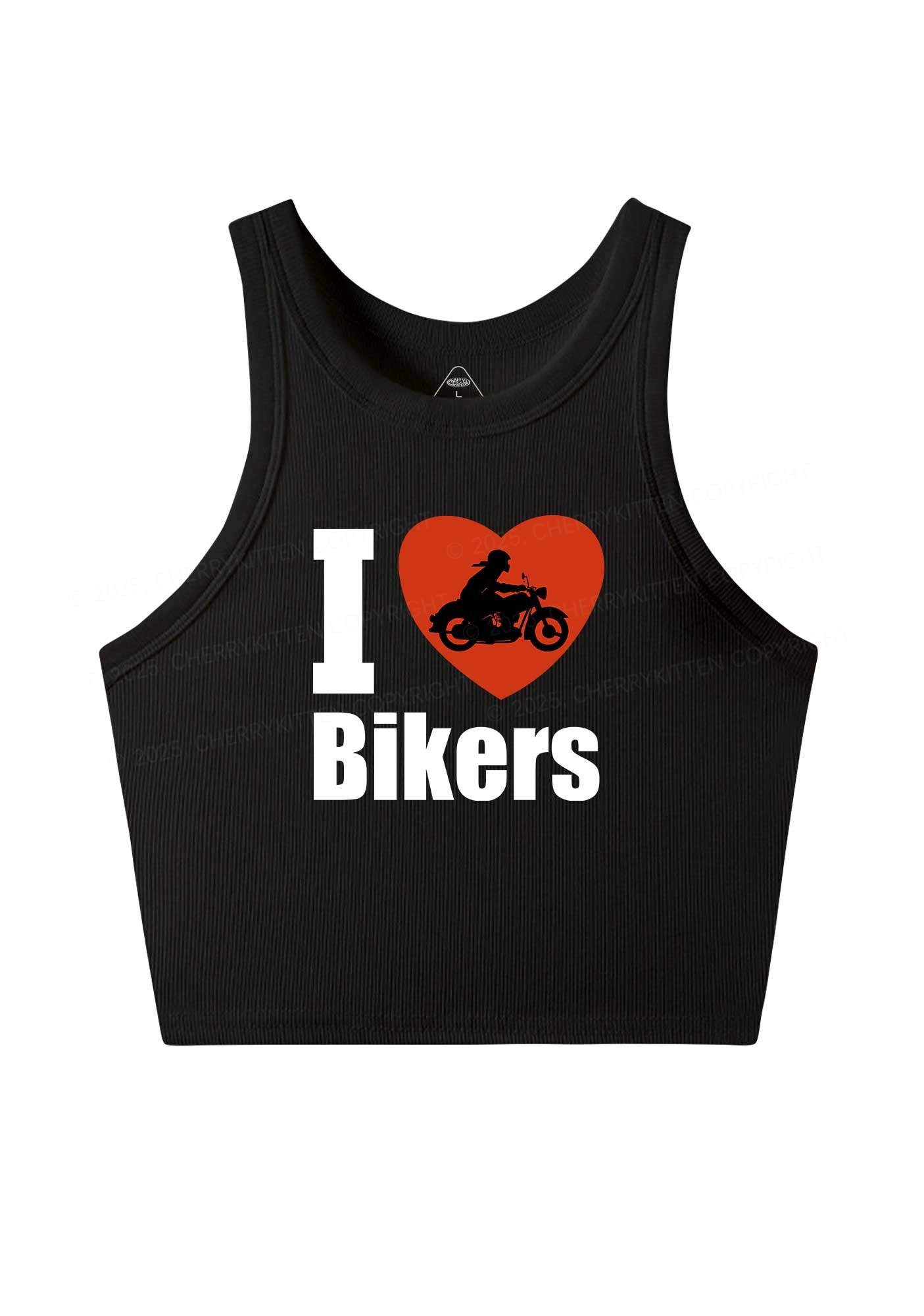 I Love Bikers Y2K Crop Tank Top Cherrykitten