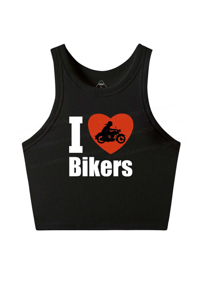 I Love Bikers Y2K Crop Tank Top Cherrykitten