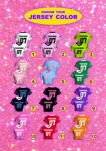 Custom Team Name Y2K Crop Football Jersey Shirts Cherrykitten