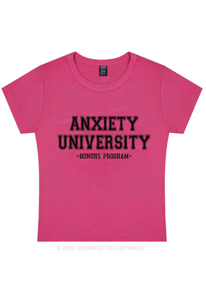 Anxiety University Honors Program Y2K Baby Tee Cherrykitten