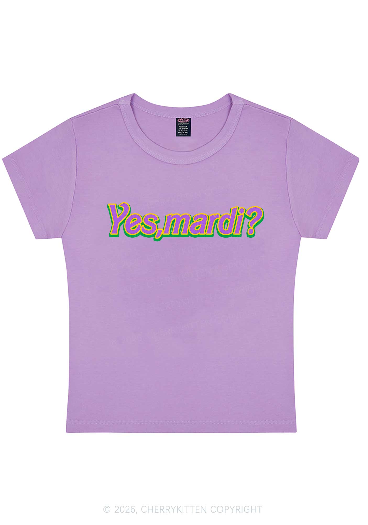 Yes Mardi Y2K Baby Tee Cherrykitten
