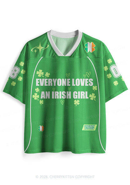 Custom Everyone Loves Irish Girl St Patricks Y2K Sport Jersey Shirts Cherrykitten