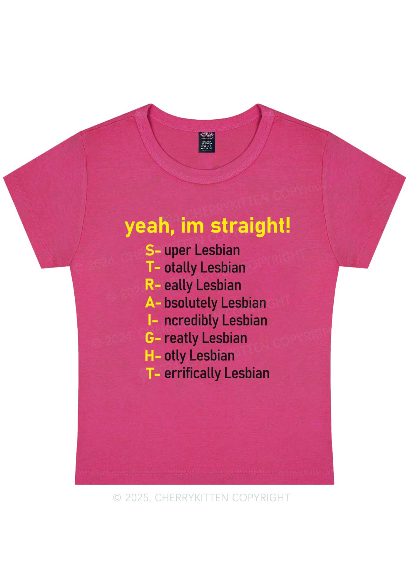 Straight Lesbian Y2K Baby Tee Cherrykitten