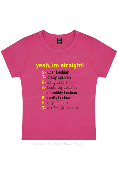Straight Lesbian Y2K Baby Tee Cherrykitten