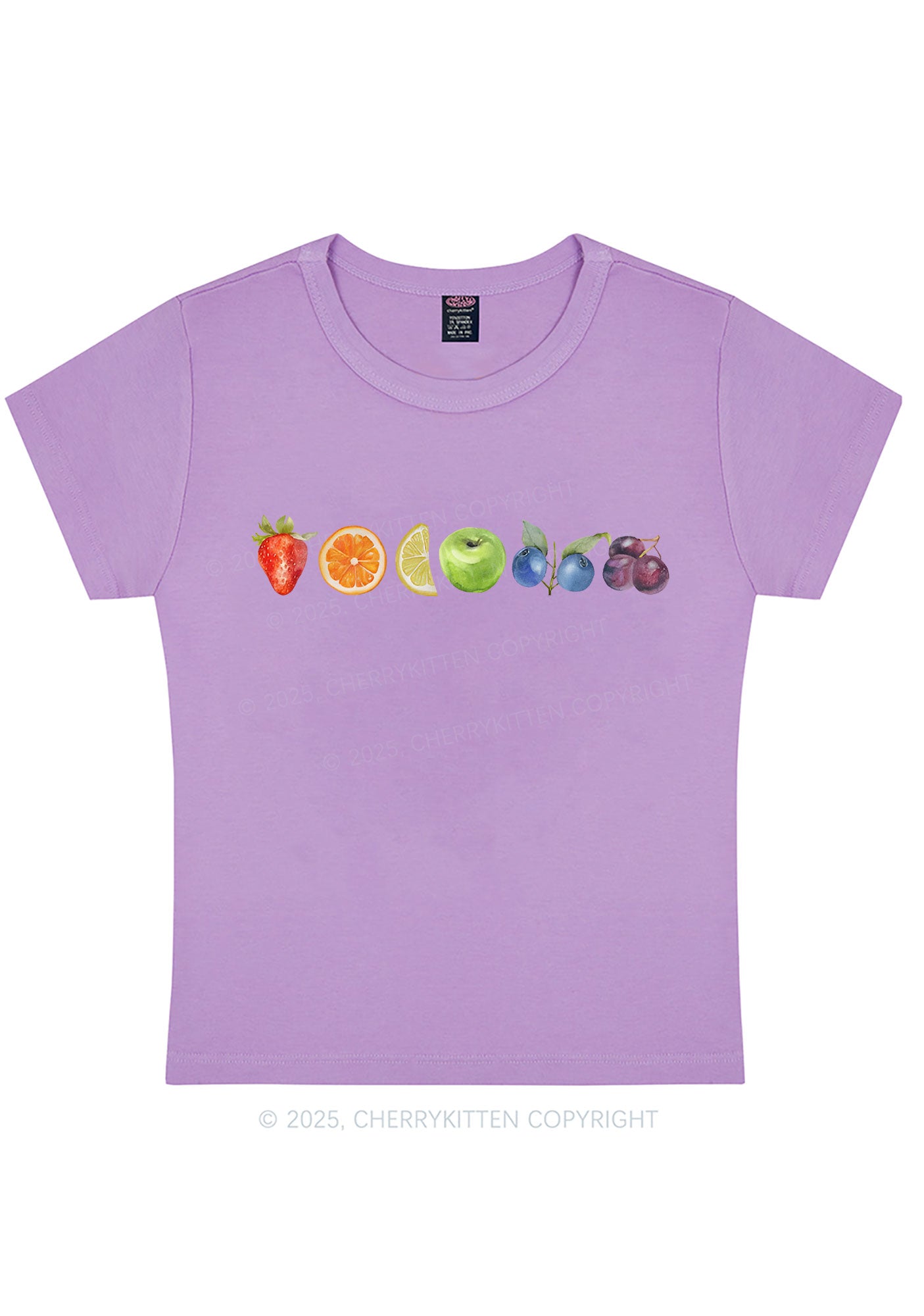 Curvy Six Fruity Pride Y2K Baby Tee Cherrykitten