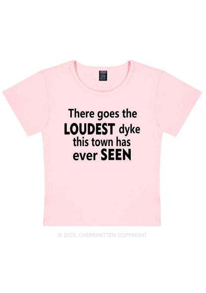 The Loudest Dyke Y2K Baby Tee Cherrykitten