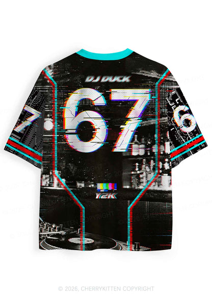 Retro Glitch DJ Duck Y2K Sport Jersey Shirts Cherrykitten