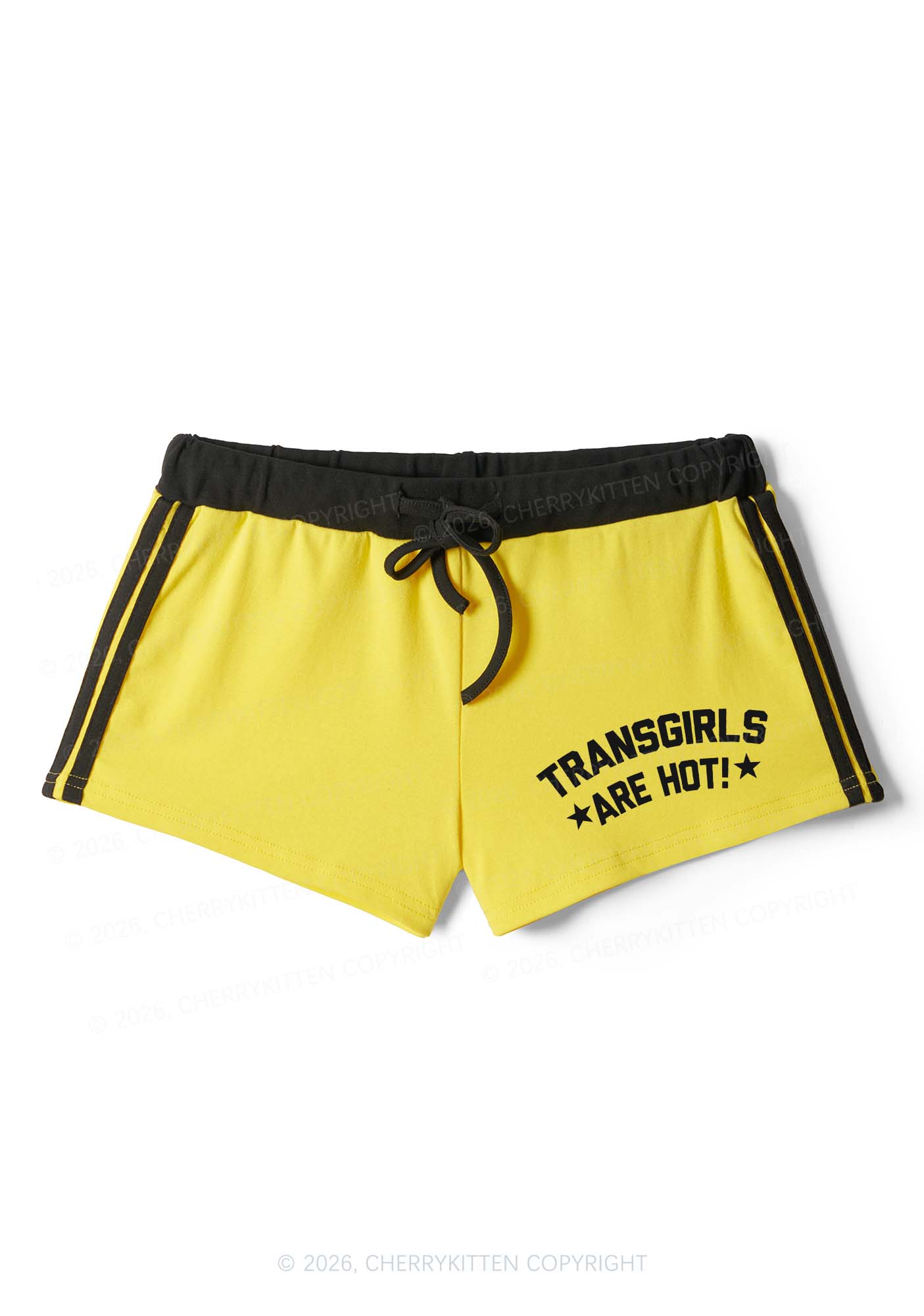 Transgirls Are Hot Pride Y2K Drawstring Mini Shorts Cherrykitten