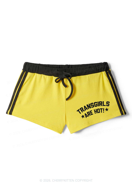 Transgirls Are Hot Pride Y2K Drawstring Mini Shorts Cherrykitten
