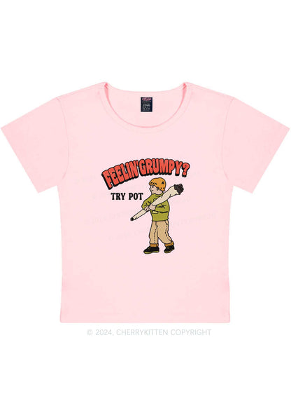 Feelin' Grumpy Y2K Baby Tee Cherrykitten