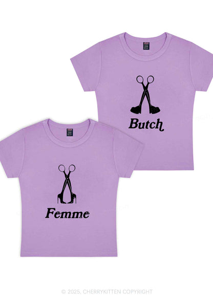 Femme Butch Scissors Y2K Valentine's Day Baby Tee Cherrykitten