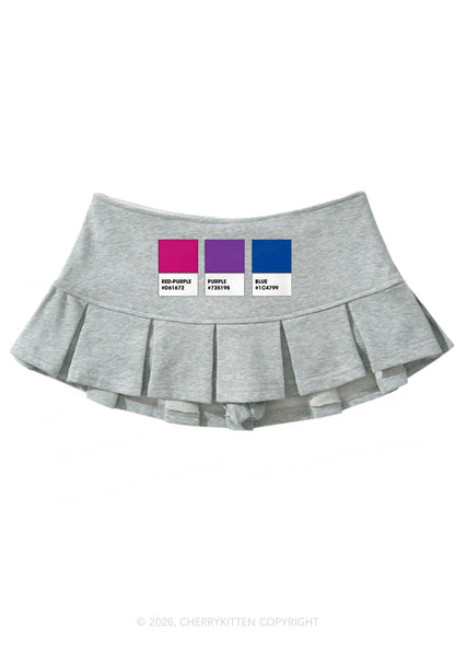 Bisexual Flag Colors Pride Y2K Mini Pleated Skirts Cherrykitten