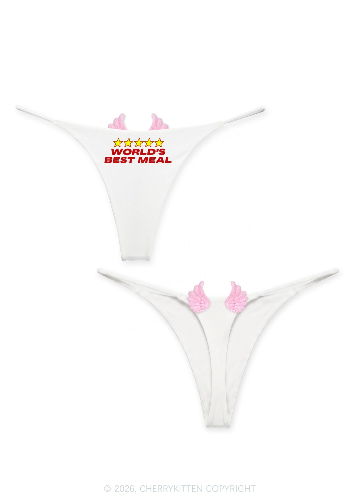 Worlds Best Meal Y2K Goth Angel Wings Bikini String Thong Cherrykitten