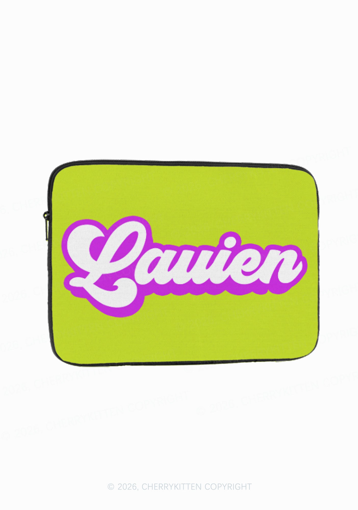 Personalized Name Y2K Laptop Sleeve Cherrykitten